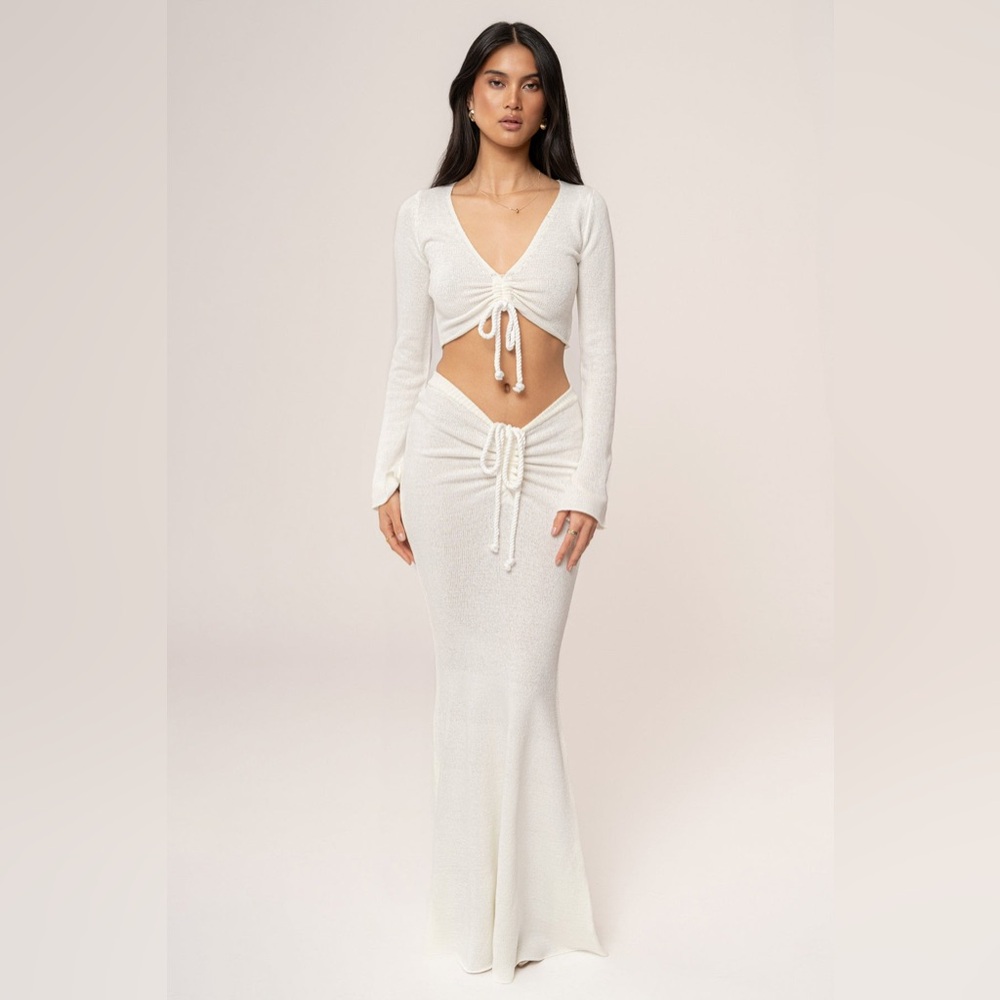 JLUXLABEL- Ivory Resort Long Sleeve Skirt Set